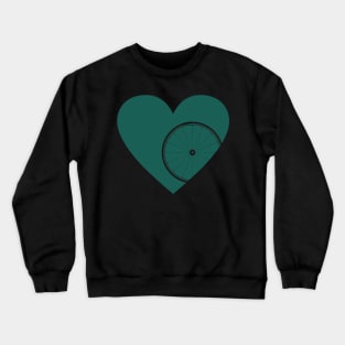 Heart with Road Bike Wheel for Cycling Lovers Crewneck Sweatshirt